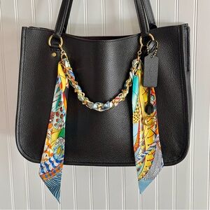 Hand Crafted Gold Chain Silk Scarf Phone Lanyard Bag Charm Accessory